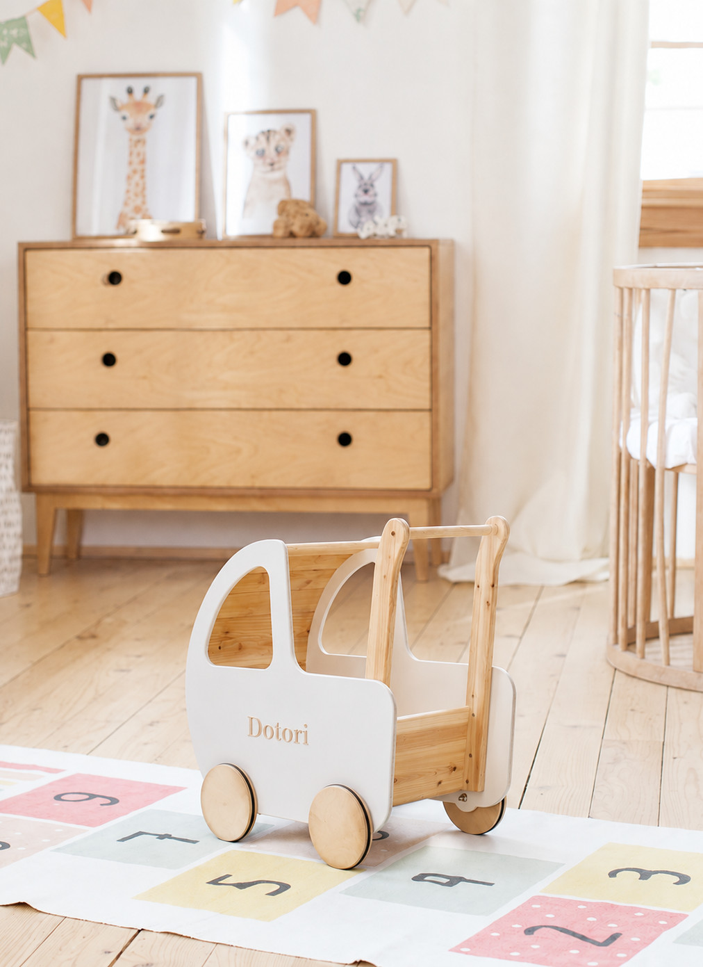 Dotori baby walker in a nursery