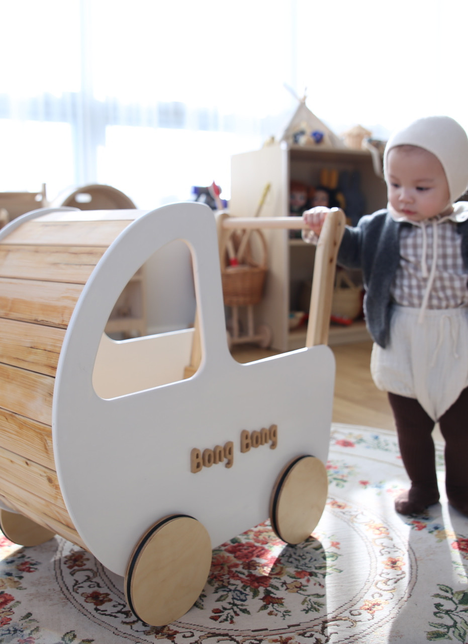 MONTENY baby walker with a toddler
